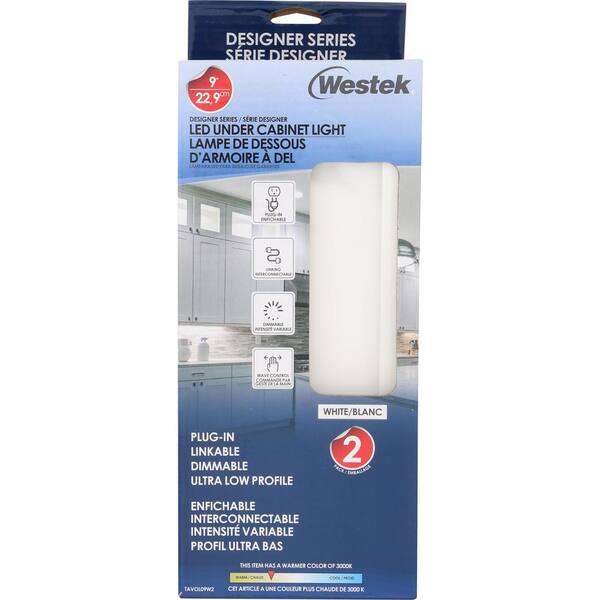 Tavo 9 in. LED White Under Cabinet Light (2-Pack)