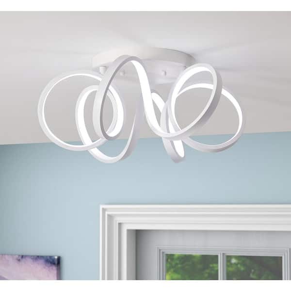 Modern 19.7 in. 1-Light Creative Design 40-Watt LED Flush Mount Ceiling Lighting