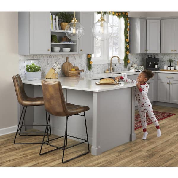 Penn Collection 12 in. 1-Light Golden Natural Brass Clear Glass Farmhouse Kitchen Pendant Light