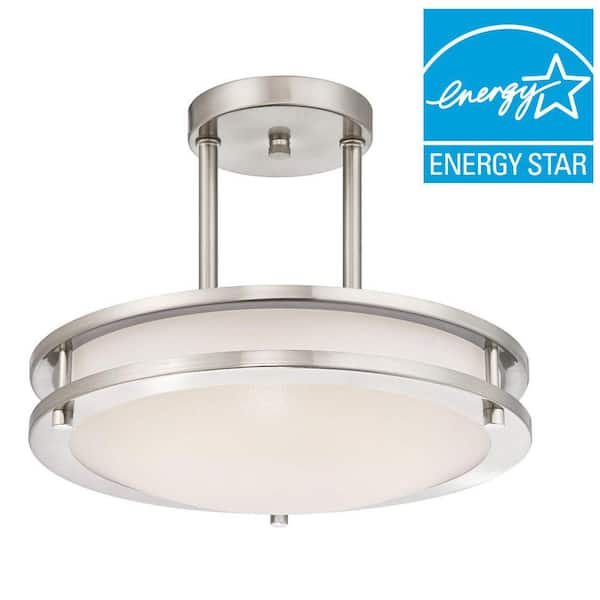 75-Watt Brushed Nickel Integrated Dimmable ENERGY STAR LED Semi-Flush Mount
