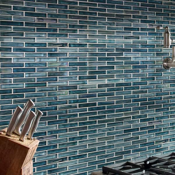 Oasis Blast 12 in. x 12 in. Glossy Glass Patterned Look Wall Tile (15 sq. ft./Case)