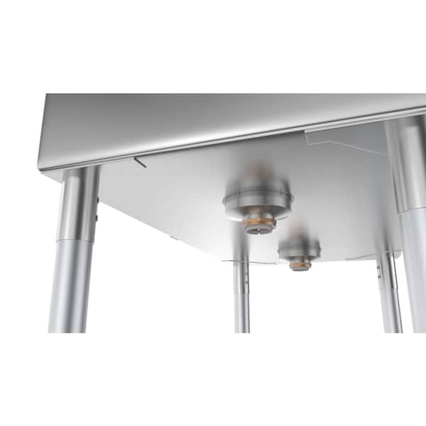 52 in. Freestanding Stainless Steel 2 Compartments Commercial Sink with Drainboard