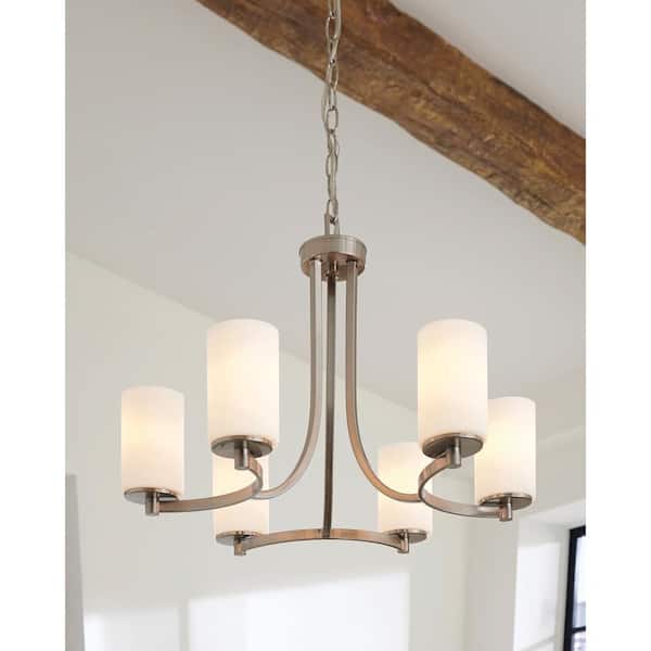 Hettinger 6-Light Brushed Nickel Modern Transitional Hanging Chandelier