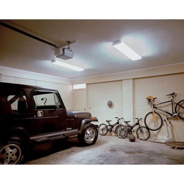 48 in. Wrap Multi-Volt 2-Light White Ballast Ceiling Flushmount