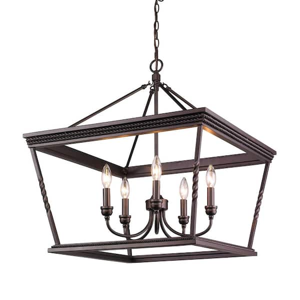 Davenport 5-Light Etruscan Bronze Chandelier