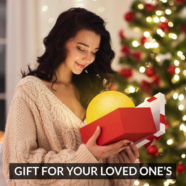 5.9 in. Tall 0.7-Watt Maximum LED Night Light 3D Star Moon Lamp, Remote and Touch Control USB Rechargeable