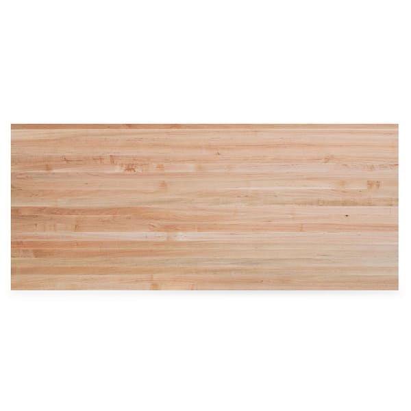 7 ft. L x 36 in. D x 1.75 in. T Finished Maple Solid Wood Butcher Block Island Countertop With Eased Edge