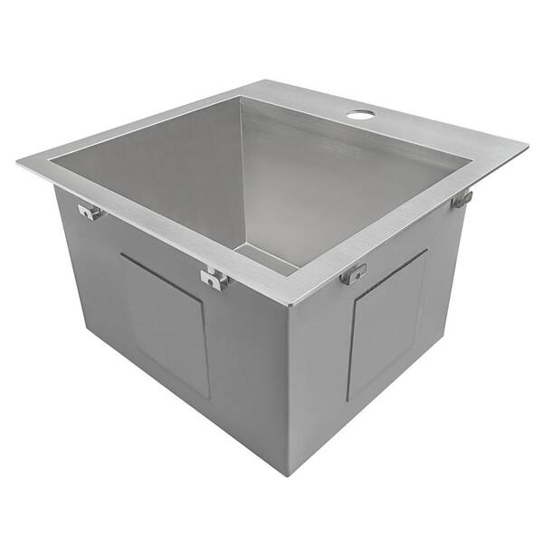 Tirana 16 Gauge Stainless Steel 15 in. x 15 in. 1-Hole Drop-in Bar Sink