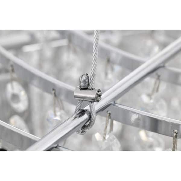 Pamina 22 in. 5-Light Chrome Glam Drum Shade Chandelier