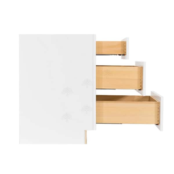 Lancaster White Plywood Shaker Stock Assembled Base Drawer Kitchen Cabinet 12 in. W x 34.5 in. H x 24 in. D