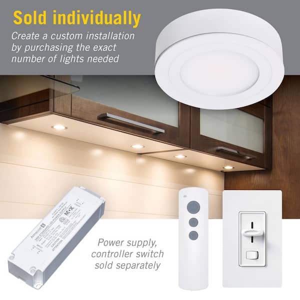 PureVue Dimmable Daylight White (5000K) LED Matte White Puck Light