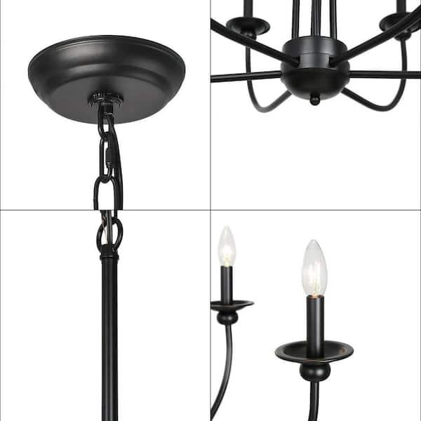 Modern Farmhouse Black Large Island Chandelier 30