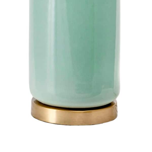 Bell 26 in. Green Traditional Table Lamp with Shade