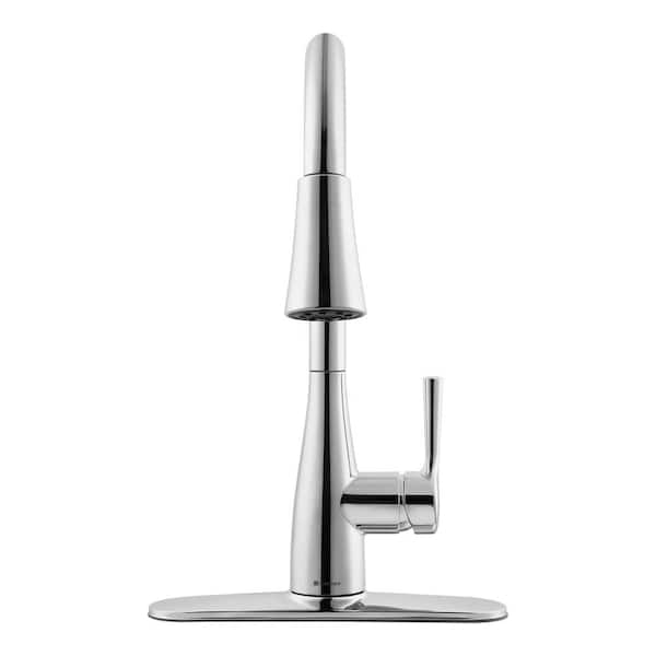 Sadira Single-Handle Pull-Down Sprayer Kitchen Faucet in Chrome