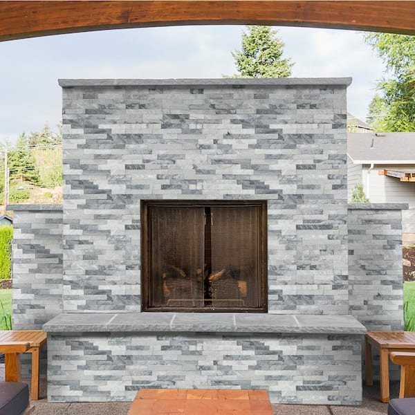 Alaska Gray Ledger Panel 6 in. x 24 in. Natural Marble Wall Tile (6 sq. ft./Case)