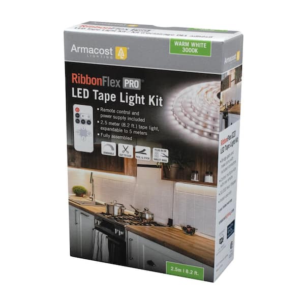 8.2 ft. (2.5 m) RibbonFlex PRO Warm White Tape Light Kit with Remote