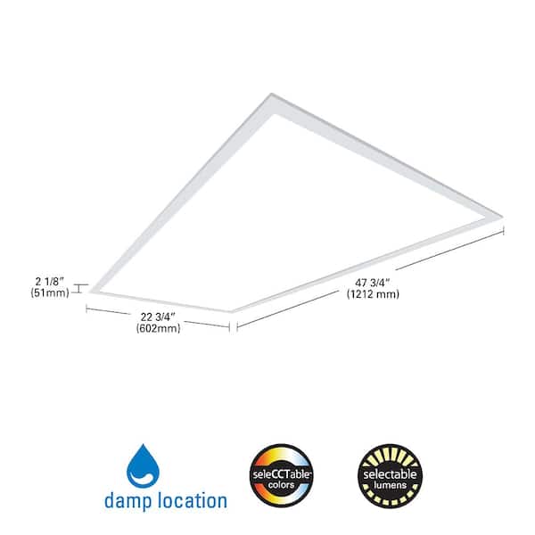 2 ft. x 4 ft. Selectable Lumens 3600/5000/6400, Integrated LED Panel Light, Selectable CCT 3500K/4000K/5000K