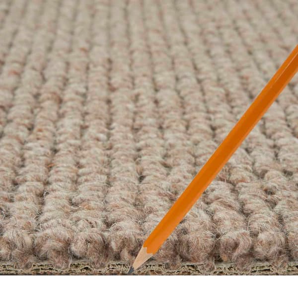 Quintessence - Walnut - Brown 13.2 ft. 55 oz. Wool Berber Installed Carpet