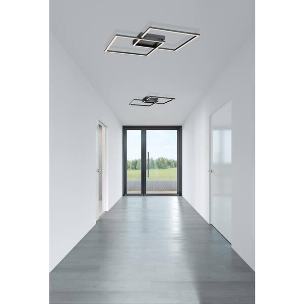 Squared 30.5 in. 1-Light Black LED Flush Mount