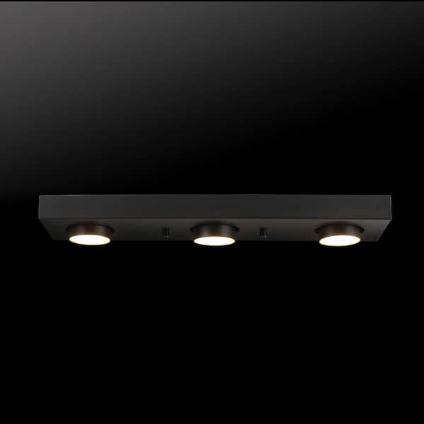 Bleecker 1.6 ft. 3-Light Matte Black Integrated LED Fixed Track Lighting Kit