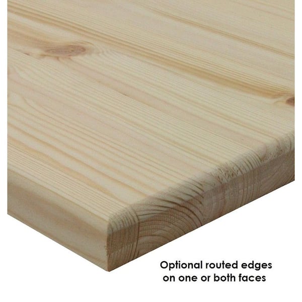 1 in. x 18 in. x 60 in. Allwood Pine Project Panel Table/Island Top with Routed Edges On 1-Side