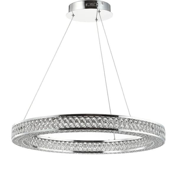 Benton 36-Watt Chrome/Clear Integrated LED Chandelier