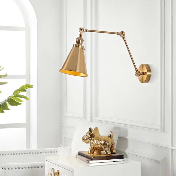 Rover 7 in. Adjustable Arm Metal Brass LED Wall Sconce