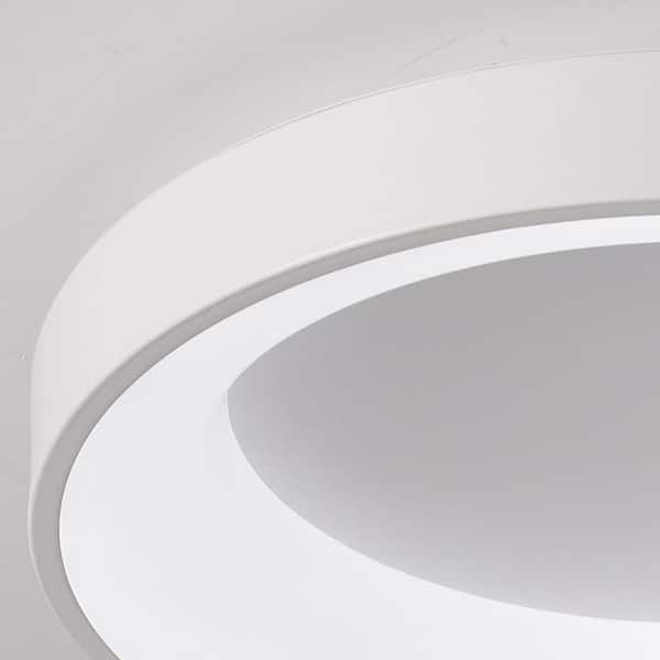 23.6 in. 1-Light Simply Circle Flush Mount LED Ceiling Lamp Fixture Light Hollow Design Ceiling Lighting