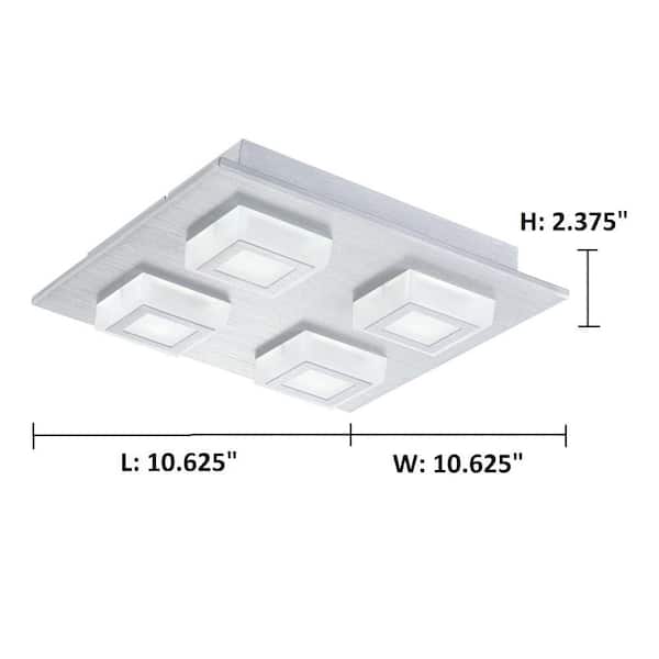 Garfield 11 in. Integrated LED Brushed Aluminum Square Track Flush Mount
