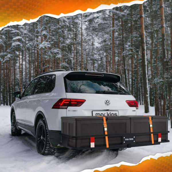 500 lbs. Capacity Hitch Mount Cargo Carrier Set with Net, Basket, Straps, Foldable Shank and 2 in. Raise