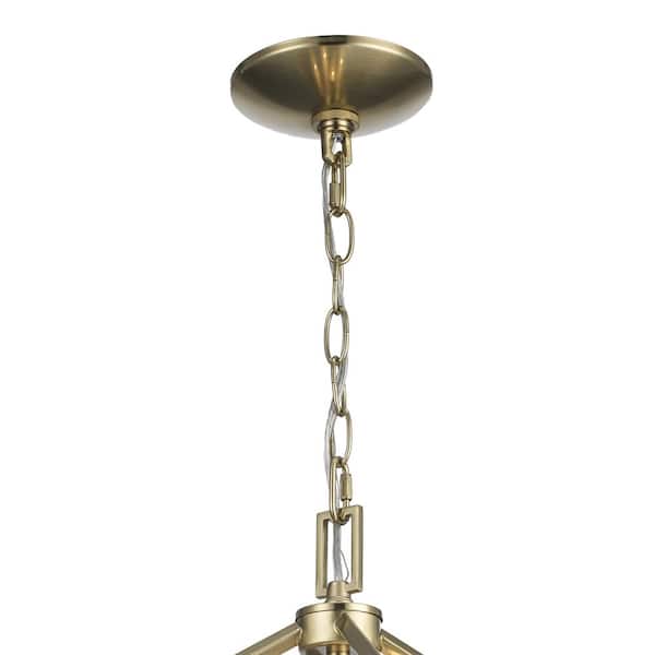 Weyburn 4-Light Gold Farmhouse Chandelier Light Fixture with Caged Metal Shade