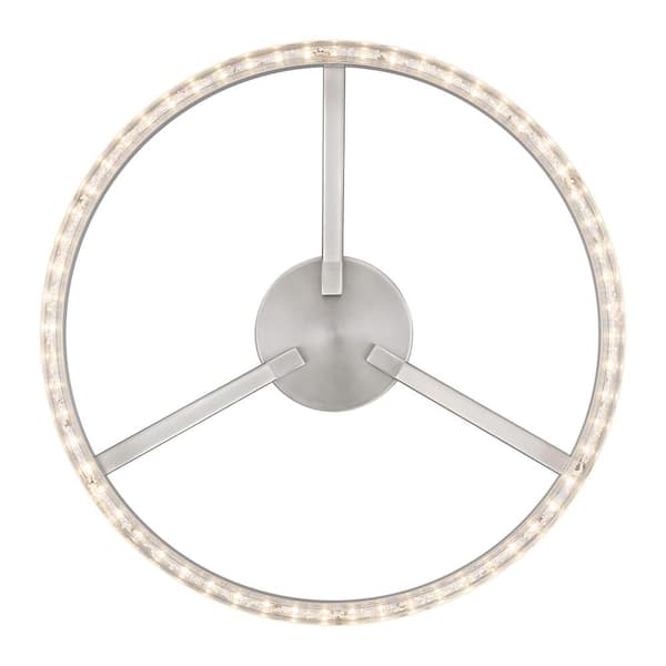 15.75 in. Brushed Nickel Integrated LED Semi-Flush Mount with Bubble Shade