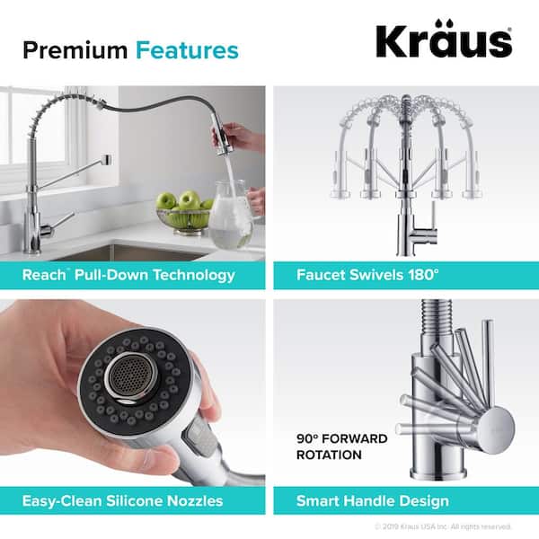 Bolden Single-Handle Pull-Down Sprayer Kitchen Faucet with Dual Function Spray Head in Chrome