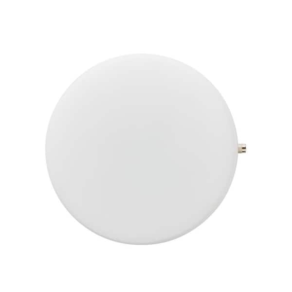 Hanafin 9 in. Light Brushed Nickel Adjustable CCT Integrated LED Flush Mount with Glass Shade and Pull Chain