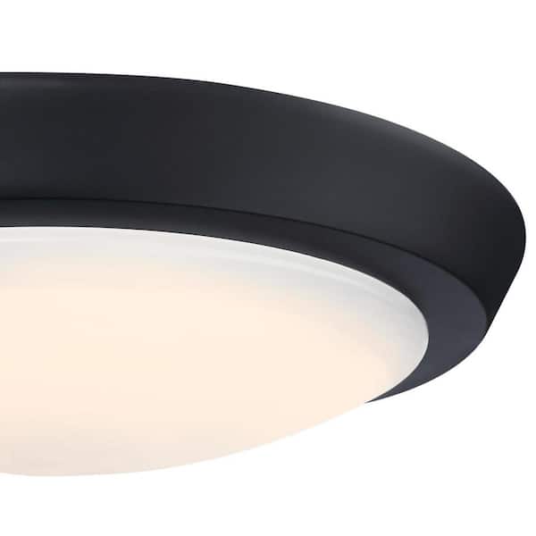 11 in. 20-Watt Matte Black Integrated LED Flush Mount