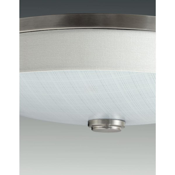 10 in. Weaver Collection 1-Light Brushed Nickel Integrated LED Flush Mount