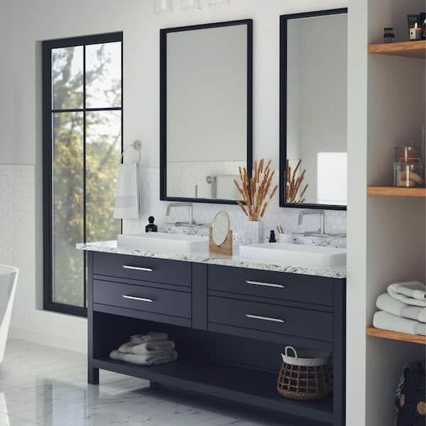 6 ft. Straight Laminate Countertop Kit Included in Textured White Ice Granite with Eased Edge and Backsplash