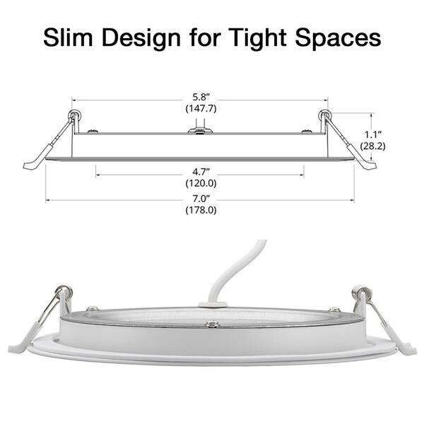 6 in. Adjustable CCT Integrated LED Canless Recessed Light Trim 900 Lumens Kitchen Bathroom Remodel Wet Rated (12-Pack)