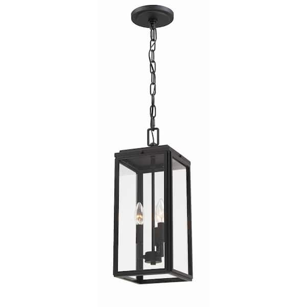 Byron 3-Light Matte Black Outdoor Pendant