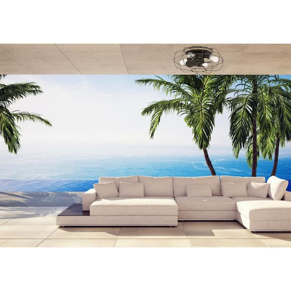 Jaxon 22 in. Indoor/Outdoor Charred Iron Ceiling Fan with Dimmable LED Lights and Remote Control