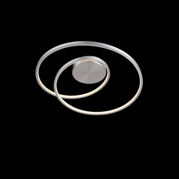 Marques 22 in. 1-Lighting Brushed Nickel LED Flush Mount