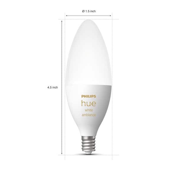 40-Watt Equivalent E12 Smart LED Candelabra Tuneable White Light Bulb with Bluetooth (1-Pack)