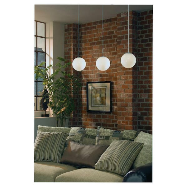 Leo Hanging Globe 10 in. W 1-Light White Pendant