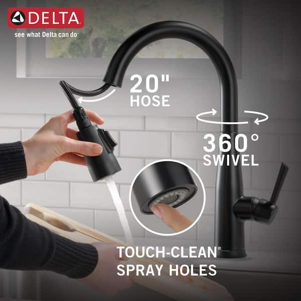 Essa Touch2O Technology Single-Handle Pull-Down Sprayer Kitchen Faucet with MagnaTite Docking in Matte Black