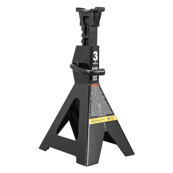 3-Ton, Capacity Steel Jack Stands in Black (2-Pack)