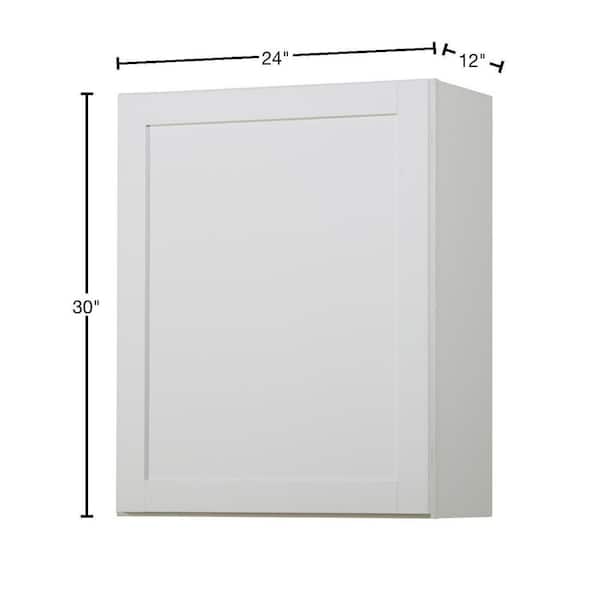 Westfield Feather White Assembled Wall Kitchen Cabinet (24 in. W x 12 in. D x 30 in. H)