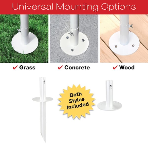 Two 10 ft. White String Light Poles