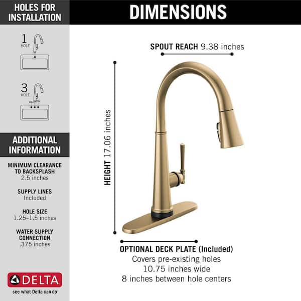 Emmeline Single-Handle Pull-Down Sprayer Kitchen Faucet with Touch2O and ShieldSpray in Lumicoat Champagne Bronze