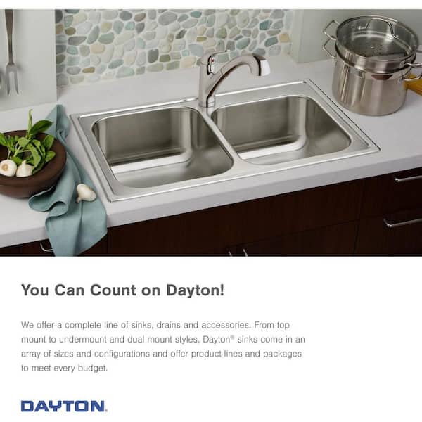 Dayton Premium 20 in.Drop-In Stainless Steel 3-Hole Single Bowl Kitchen Sink