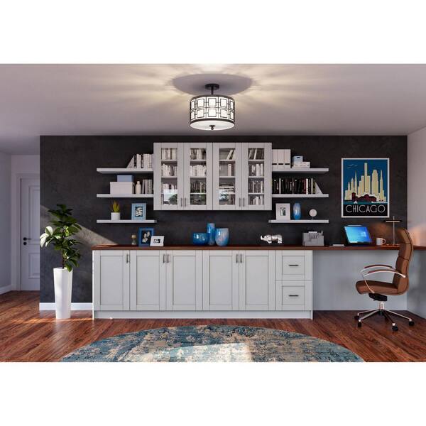 Cumberland Light Gray Shaker Assembled Base Kitchen Cabinet with 2 Drawers (18 in. W x 34.5 in. H x 24 in. D)